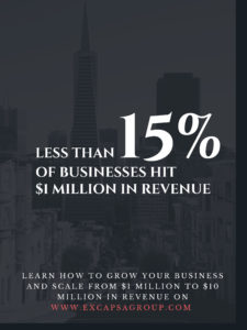 Less than 15% of businesses hit $1 million in revenue learn how to grow your business and scale from $1 million to $10 million in revenue ExCapsa Group